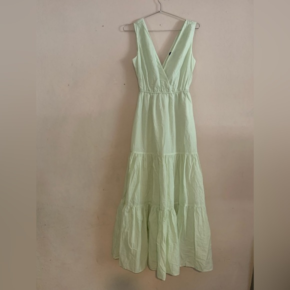 Banana Republic Cotton-TENCEL Maxi Dress, Honeydew SIZE XS - Picture 4 of 9